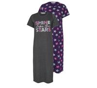 Yours Curve 2 Pack 'Shine Like The Stars' Midaxi Nightdresses - Women's - Plus Size Curve Grey