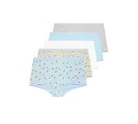 Yours Curve 5 Pack Blue & Grey Lemon Print Shorts - Women's - Plus Size Curve