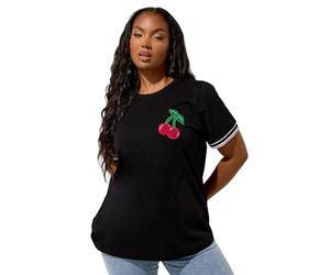 Yours Curve '86' Varsity Trim T-Shirt - Women's - Plus Size Curve