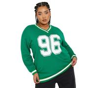 Yours Curve '96' Varsity Sweatshirt - Women's - Plus Size Curve Green