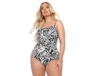 Yours Curve Abstract Animal Print Super Sculpt Swimsuit - Women's - Plus Size Curve