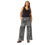 Yours Curve Abstract Crinkle Wide Leg Trousers - Women's - Plus Size Curve