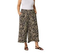 Yours Curve Abstract Cropped Trousers - Women's - Plus Size Curve Black