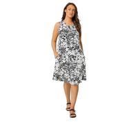 Yours Curve Black Floral Drape Pocket Dress - Women's - Plus Size Curve