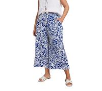 Yours Curve Abstract Floral Textured Midaxi Culottes - Women's - Plus Size Curve Blue