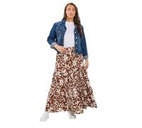 Yours Curve Abstract Floral Tiered Skirt - Women's - Plus Size Curve