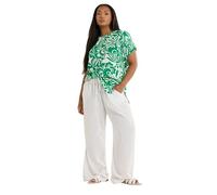 Yours Curve Abstract Leaf Print Textured Top - Women's - Plus Size Curve Green