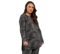 Yours Curve Abstract Pocket Sweatshirt - Women's - Plus Size Curve Black