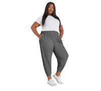 Yours Curve Abstract Print Cropped Balloon Joggers - Women's - Plus Size Curve Black