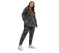 Yours Curve Abstract Print Cuffed Joggers - Women's - Plus Size Curve Black
