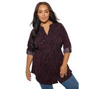 Yours Curve Abstract Print Pintuck Blouse - Women's - Plus Size Curve Purple