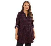 Yours Curve Abstract Print Pintuck Blouse - Women's - Plus Size Curve Purple