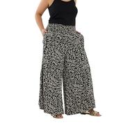 Yours Curve Abstract Print Shirred Waist Trousers - Women's - Plus Size Curve