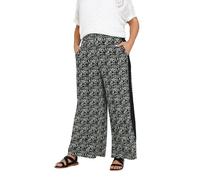 Yours Curve Abstract Print Side Stripe Trousers - Women's - Plus Size Curve Black