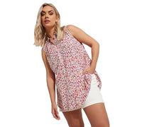 Abstract Print Sleeveless Shirt Yours Red 20