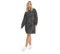 Yours Curve Abstract Print Soft Touch Jumper Dress - Women's - Plus Size Curve Black