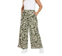 Yours Curve Abstract Print Textured Wide Leg Trousers - Women's - Plus Size Curve
