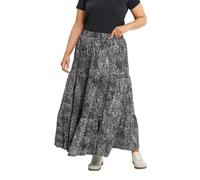 Yours Curve Abstract Print Tiered Skirt - Women's - Plus Size Curve Black