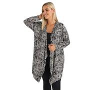 Yours Curve Abstract Print Waterfall Cardigan - Women's - Plus Size Curve Black