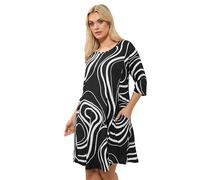 Yours Curve Abstract Swirl Tunic Dress - Women's - Plus Size Curve Black