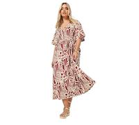 Yours Curve Abstract Textu Wrap Dress - Women's - Plus Size Curve Red
