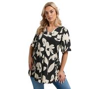 Yours Curve Abstract Textured Pleat Front Top - Women's - Plus Size Curve