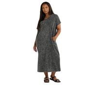 Yours Curve Acid Wash Heavyweight Throw On Dress - Women's - Plus Size Curve Grey
