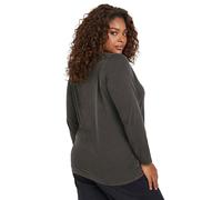Yours Curve Acid Wash Long Sleeve T-Shirt - Women's - Plus Size Curve Grey