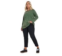 Yours Curve Acid Wash Long Sleeve Top - Women's - Plus Size Curve Green