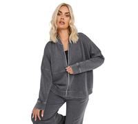 Yours Curve Acid Wash Oversized Sweat Bomber Jacket - Women's - Plus Size Curve