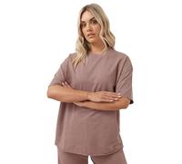 Yours Curve Acid Wash Oversized Sweat T-Shirt - Women's - Plus Size Curve Pink