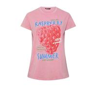Yours Curve Acid Wash 'Raspberry Summer' T-Shirt - Women's - Plus Size Curve