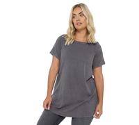 Acid Wash Ribbed Swing T-Shirt Yours Grey 26-28