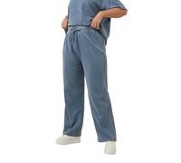 Yours Curve Acid Wash Wide Leg Joggers - Women's - Plus Size Curve Blue