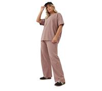 Yours Curve Acid Wash Wide Leg Joggers - Women's - Plus Size Curve Pink