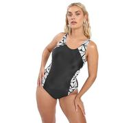 Yours Curve Active Abstract Print Swimsuit - Women's - Plus Size Curve Black