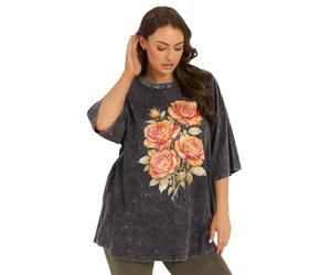 Yours Curve 'Amalfi Coast' Embellished Boxy T-Shirt - Women's - Plus Size Curve