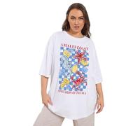 Yours Curve 'Amalfi Coast' Embellished Boxy T-Shirt - Women's - Plus Size Curve White