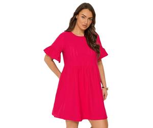 Yours Curve Anglaise Tunic Mini Dress - Women's - Plus Size Curve Red