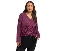 Yours Curve Animal Print Colourblock Top - Women's - Plus Size Curve Pink