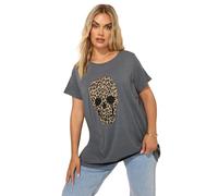 Yours Curve Animal Print Skull T-Shirt - Women's - Plus Size Curve Grey