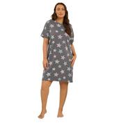 Yours Curve Animal Star Print Sleep Tee Nightdress - Women's - Plus Size Curve Grey