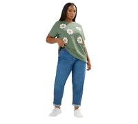 Yours Curve Applique Daisy T-Shirt - Women's - Plus Size Curve Green