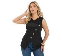 Yours Curve Asymmetric Button Waistcoat - Women's - Plus Size Curve