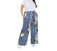 Yours Women's Bandana Print Belted Wide Leg Trousers in Blue | Size: 22-24 Yours Blue 22-24
