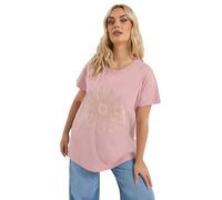 Yours Curve Beaded Daisy T-Shirt - Women's - Plus Size Curve Pink