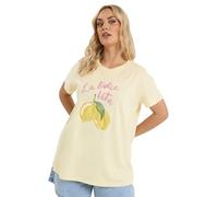 Yours Curve Beaded Lemon Graphic T-Shirt - Women's - Plus Size Curve