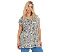 Yours Curve Beige Leopard Print Pocket T-Shirt - Women's - Plus Size Curve