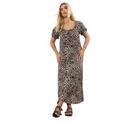 Yours Curve Beige Leopard Print Textured Maxi Dress - Women's - Plus Size Curve