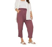 Yours Curve Berry Crochet Trim Cropped Trousers - Women's - Plus Size Curve Red